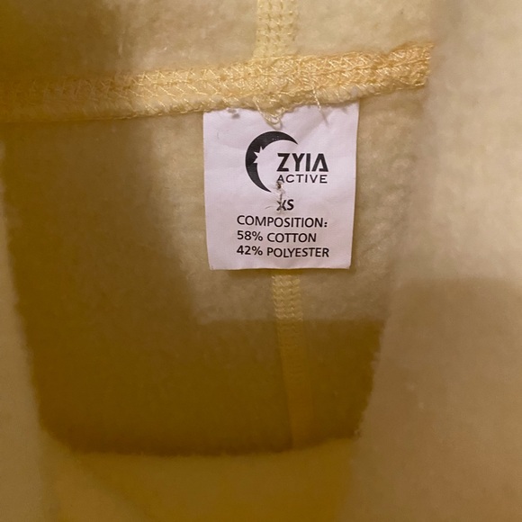 Zyia Cowlneck Oh So Soft Yellow pullover pockets Hoodie XS - Picture 10 of 10